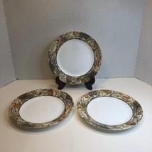 Corelle Woodland Leaves 3 Luncheon Plates Brown 8.5&quot; - $14.84