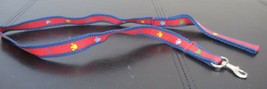 Build A Bear Workshop Red &amp; Navy Leash With Paw Print Design 27&quot; - $140.68 MXN