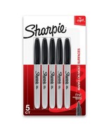 Sharpie Permanent Markers, Fine Point, Black, 5 Count - $12.58 CAD