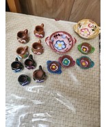 Lot of 14 Vintage Miniature Mexican Pottery Dishes For Dollhouse, Crafts... - $32.58 CAD