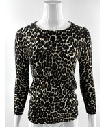 J. Crew Merino Wool 3/4 Sleeve Pullover Tippi Sweater Leopard Print XS E... - $730.37 MXN