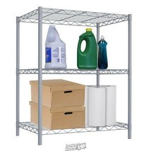 Home Basics-Steel 3-Tier Wire Shelf 21&quot;Lx14&quot;Dx32&quot;H Easy Assembly Organizing Unit - £23.28 GBP