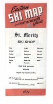 Vintage 1971 St. Moritz Ski Shop Eastern Ski Map and Winter Vacation Gui... - £25.17 GBP