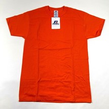 NEW Russell Athletic Tee T Shirt Mens S Orange Crew Neck 50/50 Cotton NuBlend - £6.25 GBP