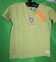 Life Is Good Girls Cactus Green Pink Heart Image T Shirt Size Girls Size 10 - £19.89 GBP