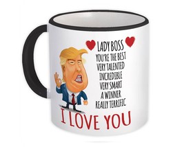 LADY BOSS Funny Trump : Gift Mug Love Birthday Christmas Jobs Office Coworker - £12.91 GBP