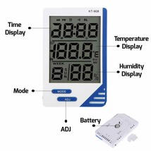 Digital LCD Portable Indoor Outdoor Thermometer Hygrometer KT-908 Easy Install - £15.38 GBP