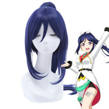 Love Live Sunshine Aqours Kanan Matsuura Long Ponytail Dark Blue Cosplay Wig US - £24.63 GBP