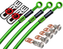 Hayabusa Brake Lines (ABS Only) 2022-24 (5 lines) Suzuki Front Rear Green Trans - £215.36 GBP