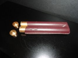 Cigar Classics Travel Humidor Twin Tube Alum with Brown Leather Holding Tube image 7