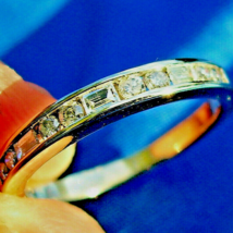 Earth mined Diamond Baguette Round Wedding Band Deco Bridal Anniversary Ring - $2,629.48 CAD
