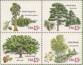 American Trees PACK OF FIVE BLOCKS (20 stamps) 15 Cent Stamps Scott 1764-67a - £10.33 GBP