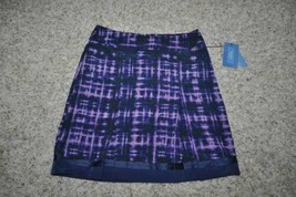Womens Skirt Simply Vera Wang Purple Plaid Abstract Pleated Zip Back $48... - £15.53 GBP