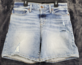 Lucky Brand Shorts Women Size 4 Blue Denim Cotton Pockets Casual Flat Front Logo - £13.97 GBP