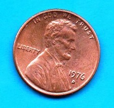 Moderately Circulated 1976 D Lincoln Penny  - £0.00 GBP