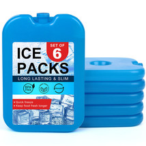 6 Packs Reusable Long-Lasting Slim Ice Packs Coolers For Lunch Box Bag Camping - £31.96 GBP