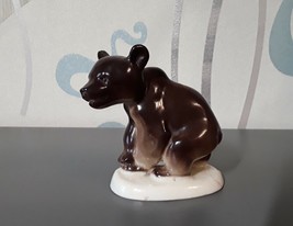 Vintage Brown Bear Lomonosov Porcelain LFZ Soviet USSR Decor Animals Figurine - £18.63 GBP