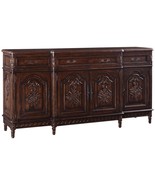 Sideboard Louis XVI French Antiqued Carved Solid Wood, Dovetail 3Drawers... - £3,207.54 GBP