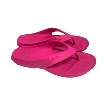 Crocs Juniors Size 2 Youth Kids Hot Pink Slip On Slide Flip Flops Sandals - £12.96 GBP