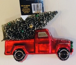 Robert Stanley Christmas Ornament Glass Vintage Red Pickup Truck Tree on Roof - £11.80 GBP