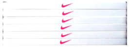 Nike Unisex Running All Sports Set Of 2 Headbands White Pink Logo New - £7.72 GBP