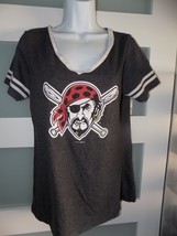5th &amp; Ocean MLB Pittsburgh Pirates V-Neck Ringer T-Shirt Size L Women&#39;s - €12,40 EUR