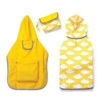 Dog Reversible Yellow Pocket Rain Coat Jackets Adjustable Fit Warmth and... - $28.40+