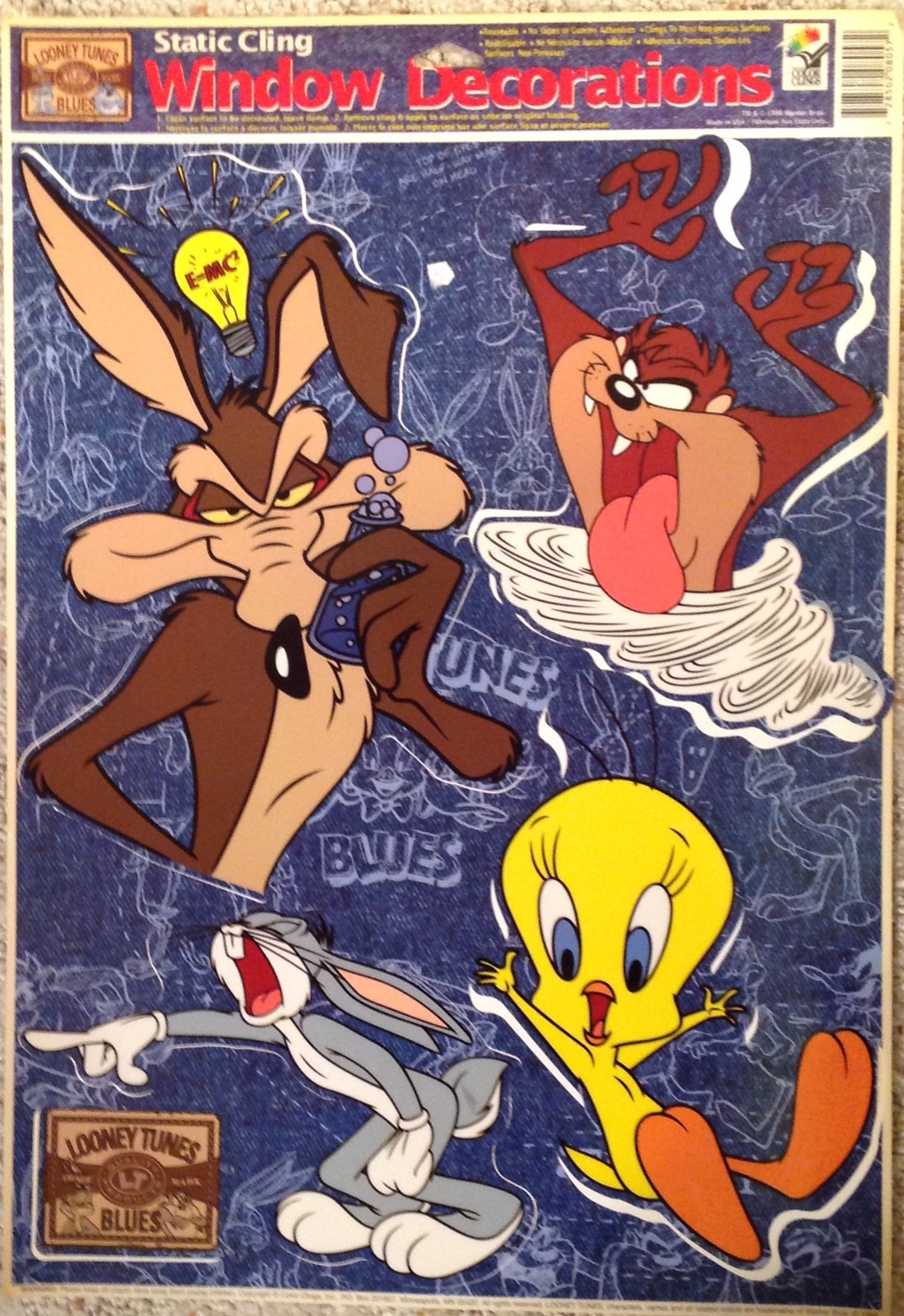 Warner Brothers Looney Tunes Window Clings Bugs Tweety Wile Taz - $8.86