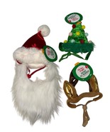 Lot Of 3 S/M Dog Hats Merry &amp; Bright Holiday Small  Pet Headpieces Chris... - $13.27