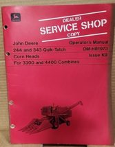 JOHN DEERE OPERATORS MANUAL DEALER SERVICE SHOP CORN HEAD 4400 3300 OM-H... - $25.29