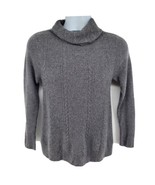 The Territory Ahead 100% Cashmere Sweater Size S Cable Knit Gray Cowl Neck - £31.57 GBP