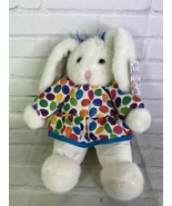 VTG Fiesta Easter White Bunny Rabbit Plush Stuffed Animal Jelly Bean Dre... - £40.73 GBP