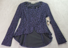 HEED Blazer Jacket Womens Size 0 Purple Lace Viscose High Low Hook &amp; Eye... - $31.25