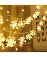 LED Garland Lights Fairy Snowflakes String Xmas Christmas Decor Battery ... - £6.58 GBP+