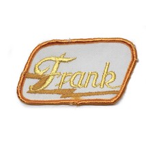 Vintage Name Frank Yellow Brow Patch Embroidered Sew-on Work Shirt Unifo... - £2.71 GBP