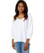 Mod-O-Doc Slub Jersey 3/4 Sleeve Scoop Neck Shirred Top White MD (US 8-1... - €32,38 EUR