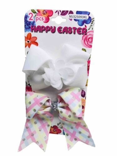 Primary image for NWT Happy Easter 2 Count Hair Accessories Pastels Bows - Flowers