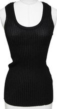 M MISSONI Knit Sweater Sleeveless Black Cotton Viscose Sz 46 - £93.44 GBP