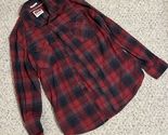 Men's Red and Grey Plaid Wrangler Button Up Size Small - $12.62