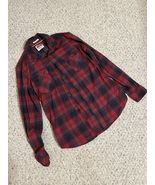 Men's Red and Grey Plaid Wrangler Button Up Size Small - $12.62