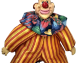 Russ Berrie Corkles Clown Doll Orange/Red Striped Costume 8in Missing Ball - $19.99