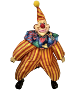 Russ Berrie Corkles Clown Doll Orange/Red Striped Costume 8in Missing Ball - €17,16 EUR