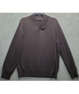 John Henry Sweater Mens XL Brown Cotton Knitted Raglan Sleeve V-Neck Pul... - $24.36