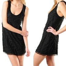Free People Patra Little Black Mini Dress Ruffled Cocktail Party Stretch... - $21.28