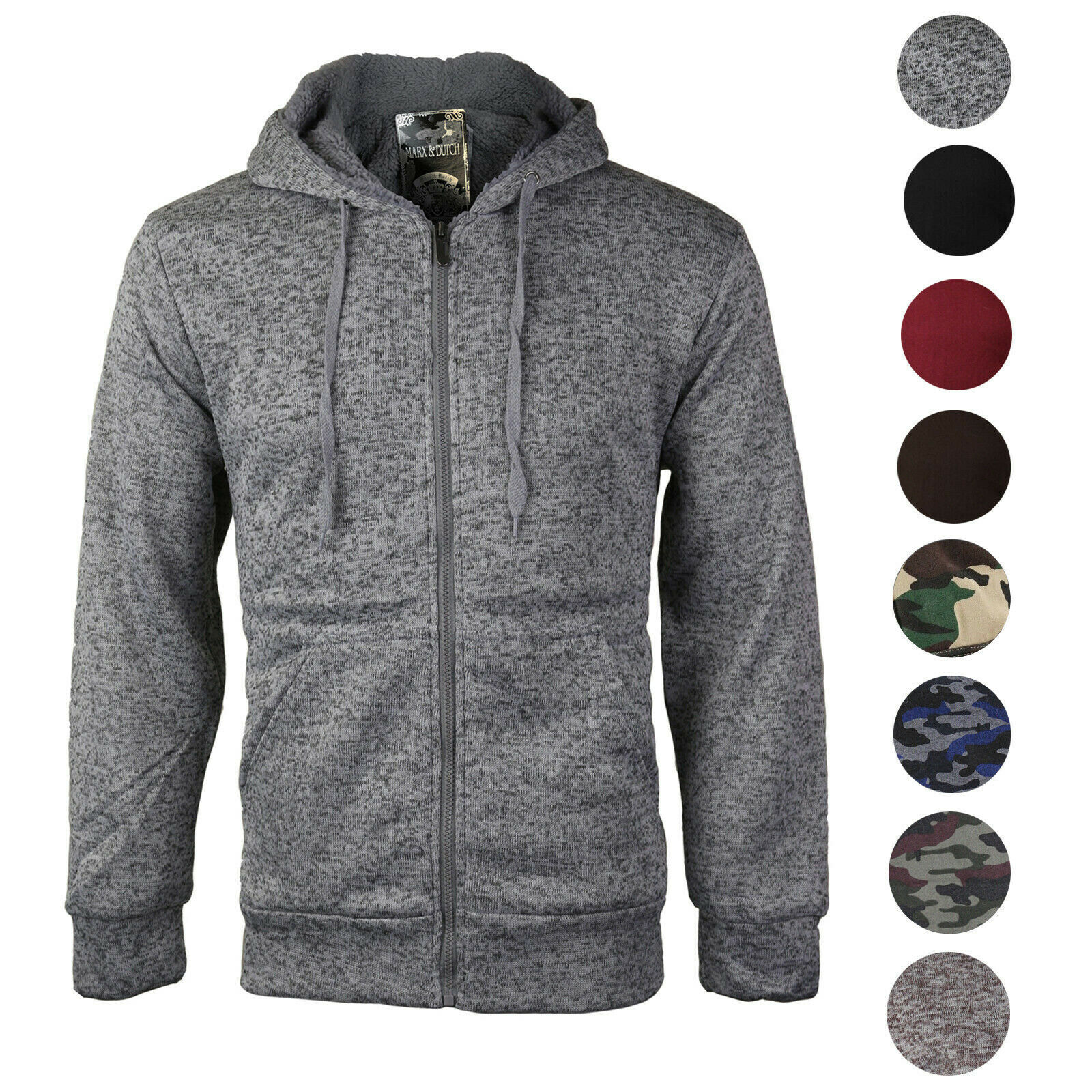 Primary image for Men's Premium Athletic Soft Sherpa Lined Fleece Zip Up Hoodie Sweater Jacket