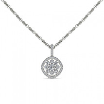 10K White Gold 2/5ct TDW Diamond Cluster Necklace - £287.76 GBP