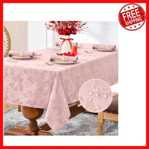 Versatile 60 x 84 Inch Jacquard Tablecloth - Waterproof Floral for All O... - $691.71 MXN