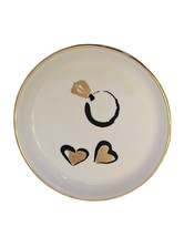 Lenox Kate Spade Ring Hearts Daisy Plate Trinket Dish Cream Gold Black - £13.69 GBP