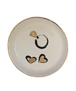 Lenox Kate Spade Ring Hearts Daisy Plate Trinket Dish Cream Gold Black - £13.27 GBP