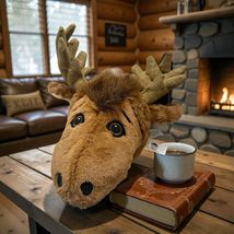 Stuffed Animal House Moose Head Wall Mount Plush Faux Taxidermy Hunting ... - $20.79
